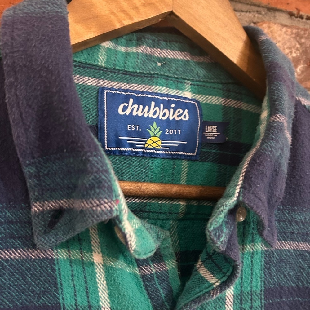 Chubbies The Ranch Plaid Flannel Button Up Large - Picture 4 of 7